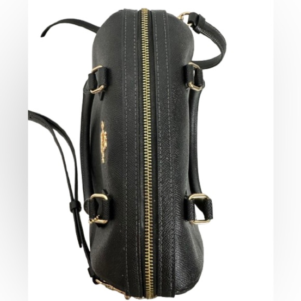 Coach Black Pebbled Leather Satchel and Matching Wallet with Gold Hardware - Picture 4 of 9